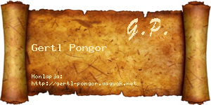 Gertl Pongor névjegykártya